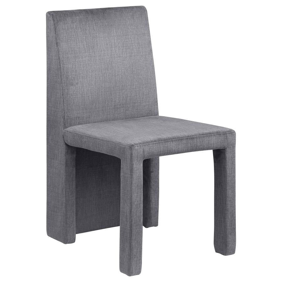 Tordera Velvet Upholstered Dining Side Chair Grey (Set of 2)-zoom-3