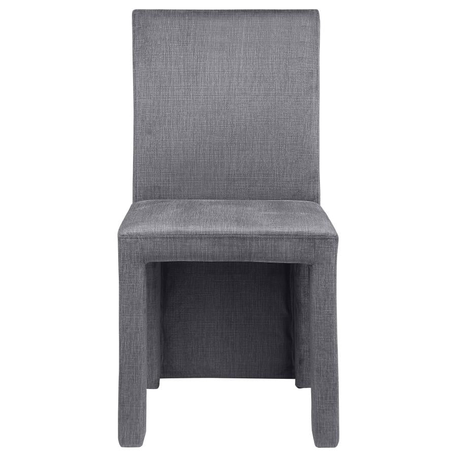 Tordera Velvet Upholstered Dining Side Chair Grey (Set of 2)-zoom-4
