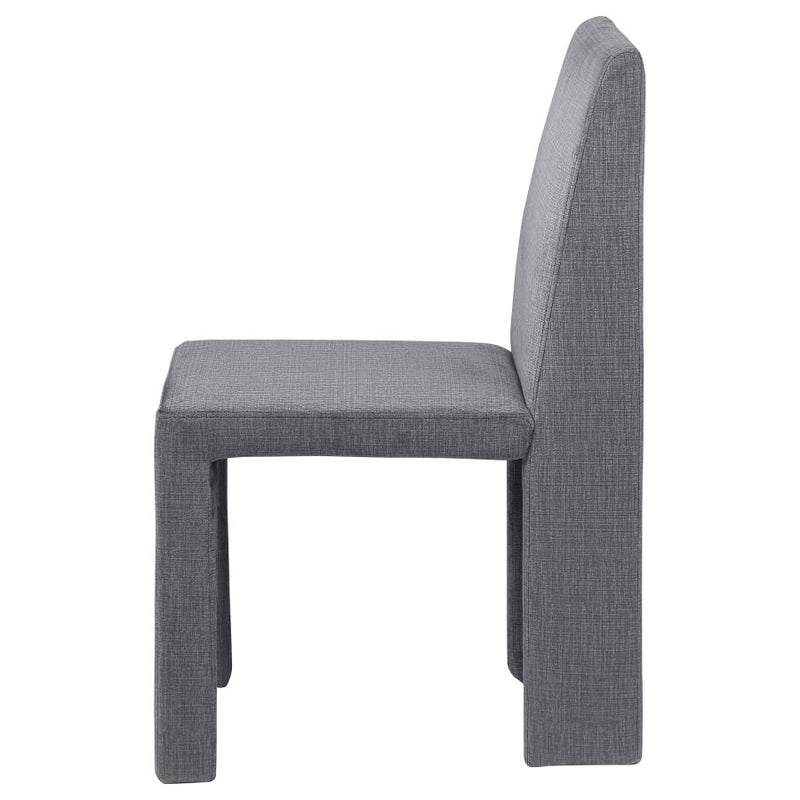Tordera Velvet Upholstered Dining Side Chair Grey (Set of 2)-zoom-