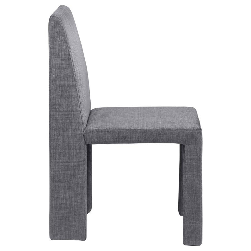 Tordera Velvet Upholstered Dining Side Chair Grey (Set of 2)-zoom-