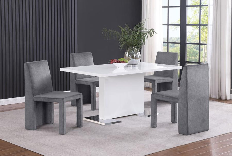 Tordera Velvet Upholstered Dining Side Chair Grey (Set of 2)-zoom-