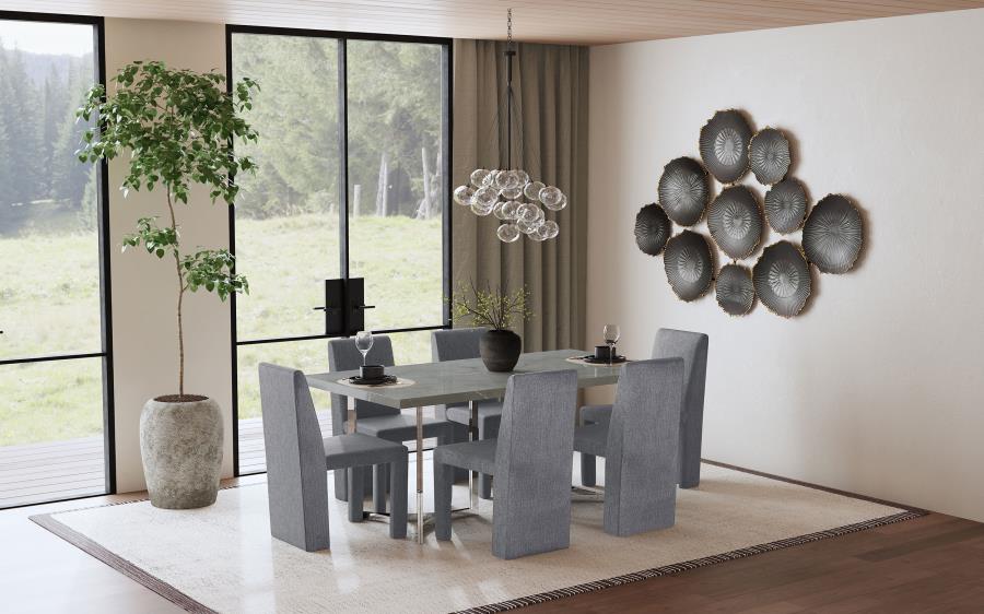 Tordera Velvet Upholstered Dining Side Chair Grey (Set of 2)-15