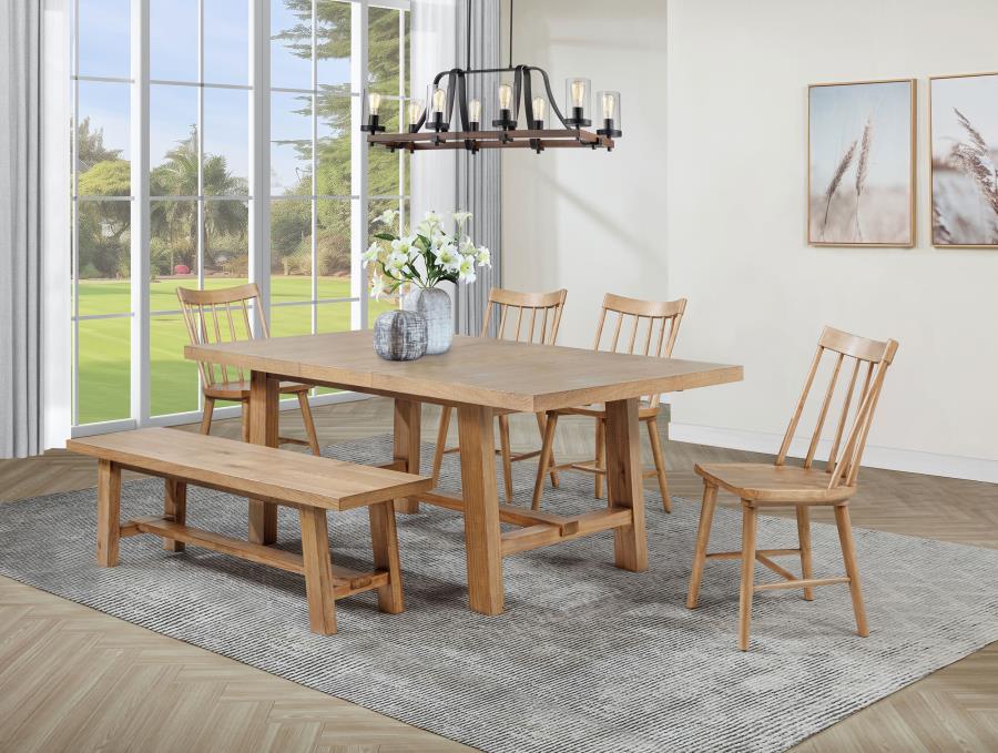 Middleton 6-piece Extension Leaf Dining Set Natural Brown-1