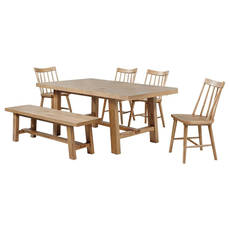 Middleton 6-piece Extension Leaf Dining Set Natural Brown-zoom-
