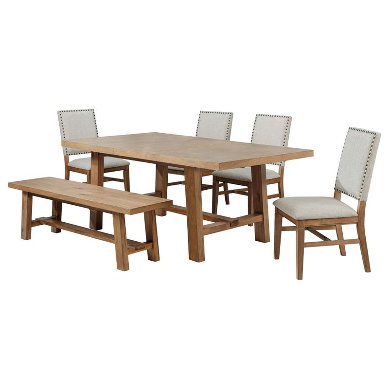 Middleton 6-piece Extension Leaf Dining Set Brown and Beige-zoom-