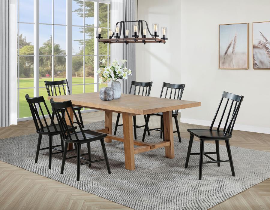 Middleton 7-piece Extension Leaf Dining Set Brown and Black-1