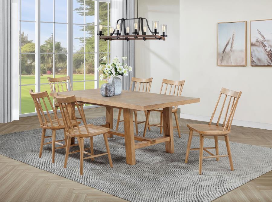 Middleton 7-piece Extension Leaf Dining Set Natural Brown-zoom-1