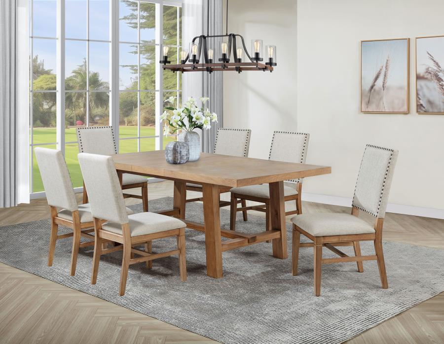 Middleton 7-piece Extension Leaf Dining Set Brown and Beige-1