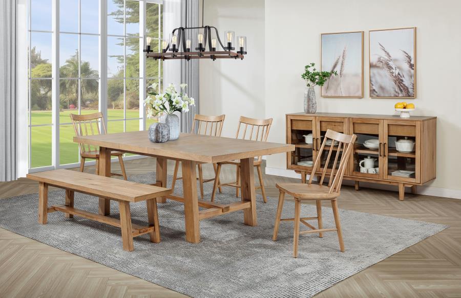 Middleton 76-inch Extension Leaf Dining Table Natural Brown-13