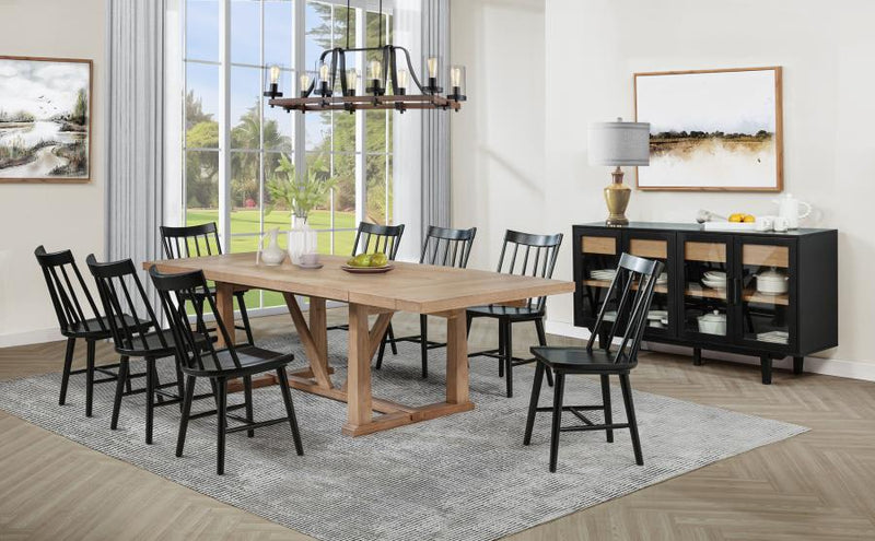 Middleton 10-piece Extension Leaf Dining Set Natural Brown and Black-zoom-
