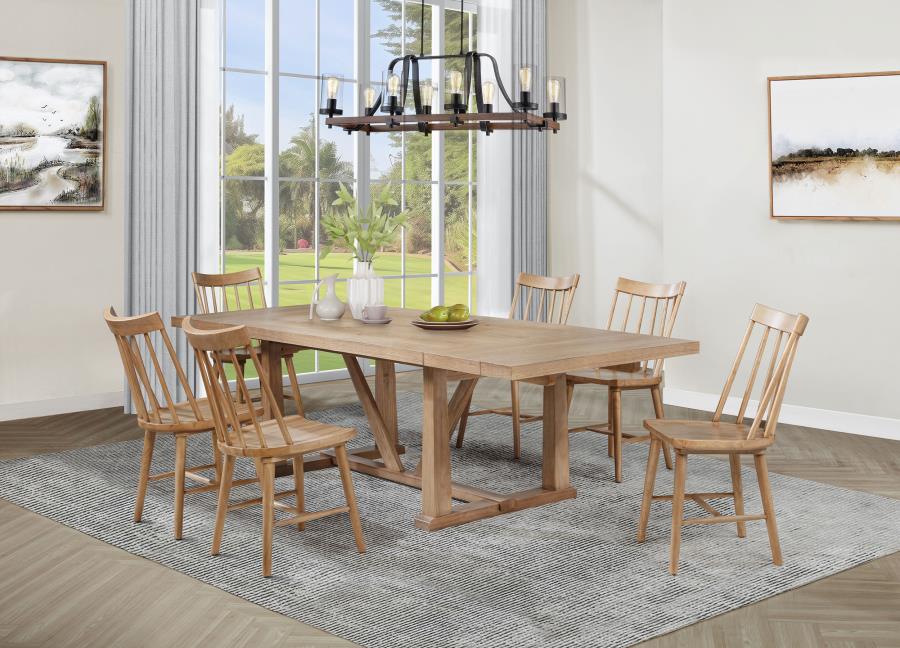 Middleton 7-piece Extension Leaf Dining Set Natural Brown-zoom-1