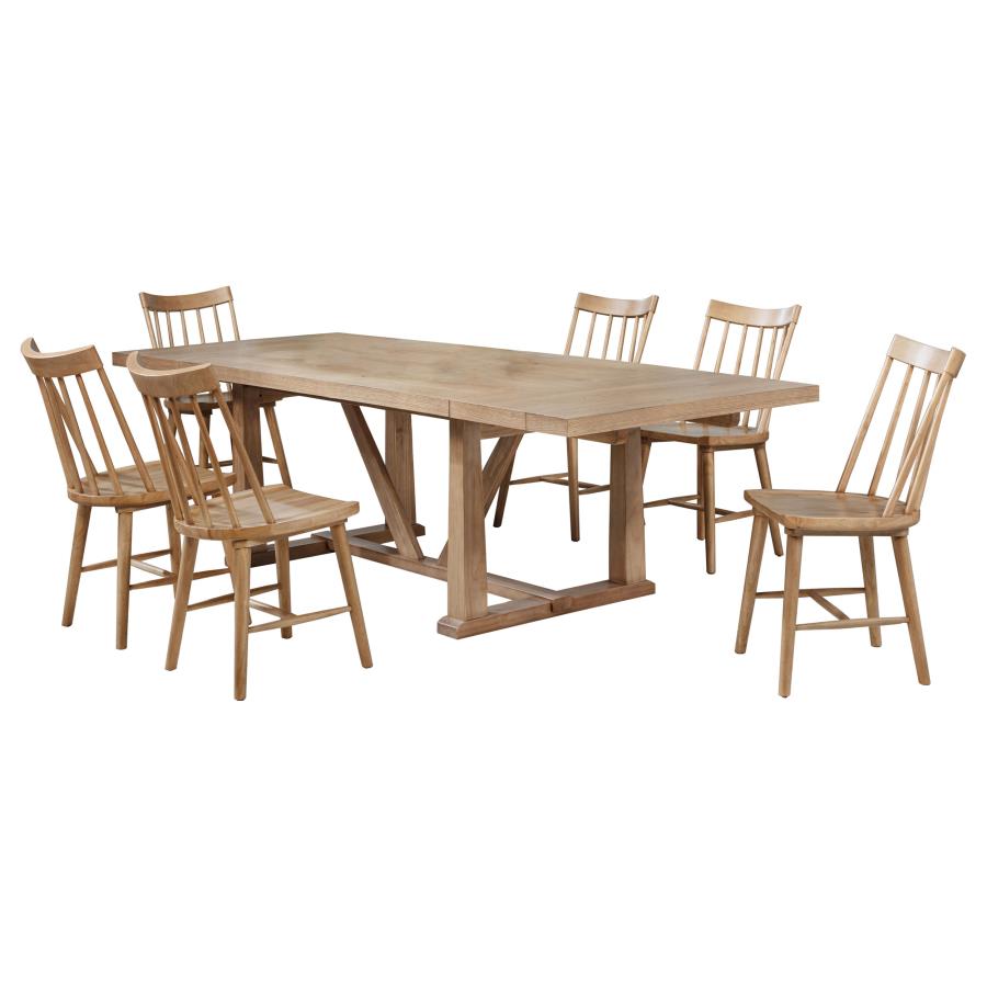 Middleton 7-piece Extension Leaf Dining Set Natural Brown-zoom-2