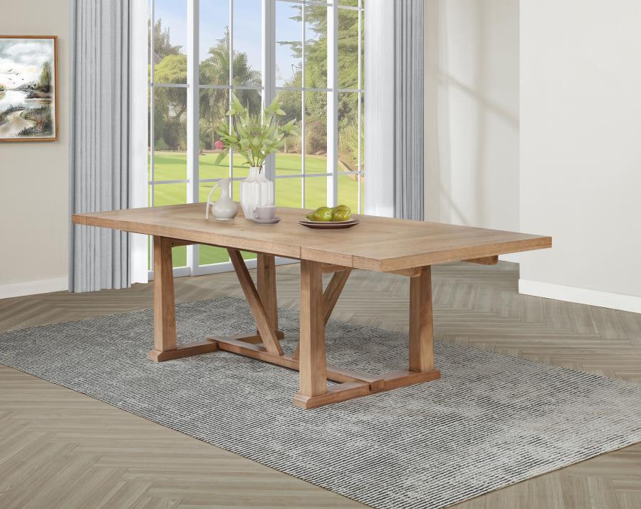 Middleton 106-inch Extension Leaf Dining Table Natural Brown-zoom-2