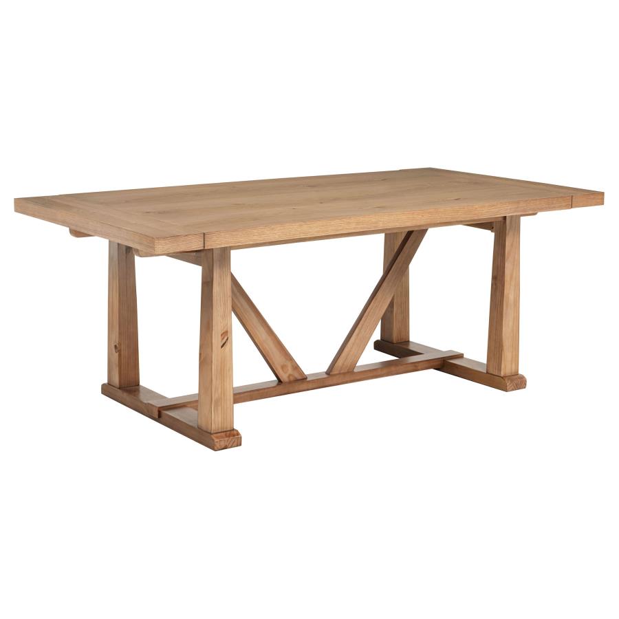 Middleton 106-inch Extension Leaf Dining Table Natural Brown-4