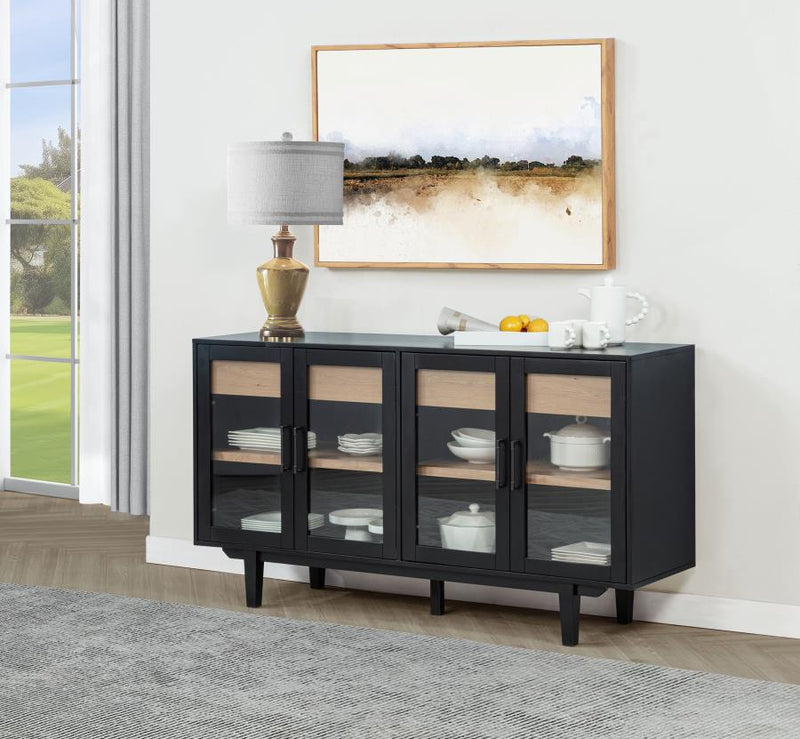 Middleton 4-door Sideboard Server with Dual Drawers Black-zoom-