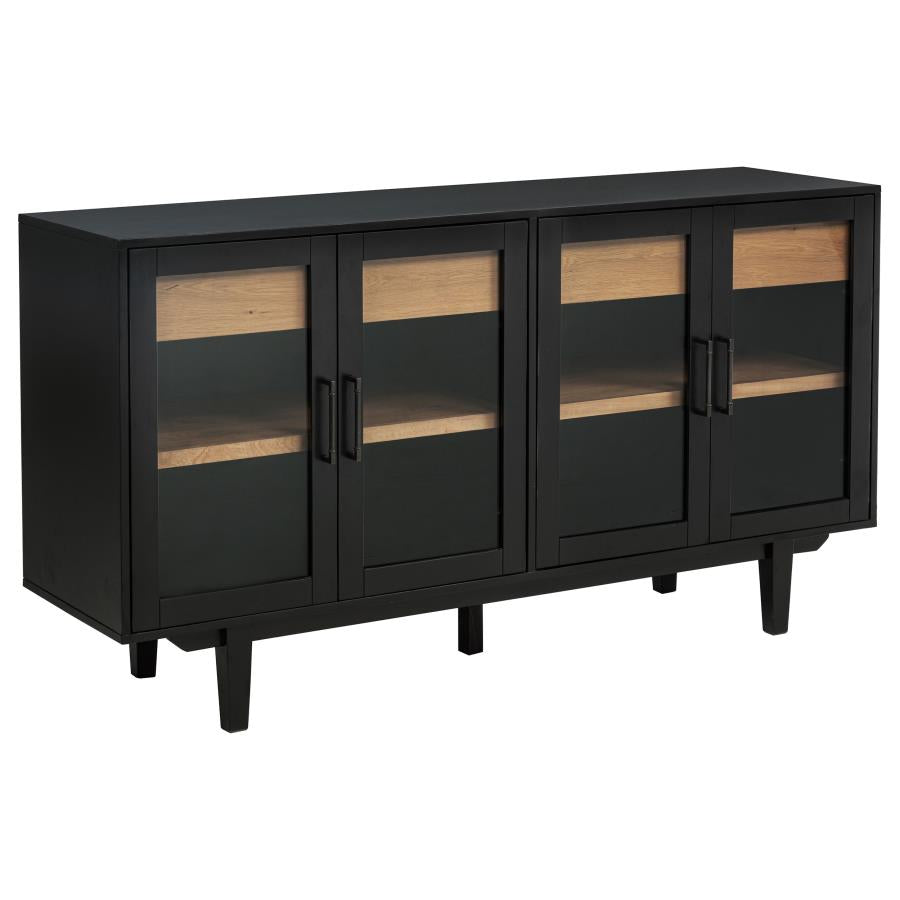 Middleton 4-door Sideboard Server with Dual Drawers Black-zoom-1
