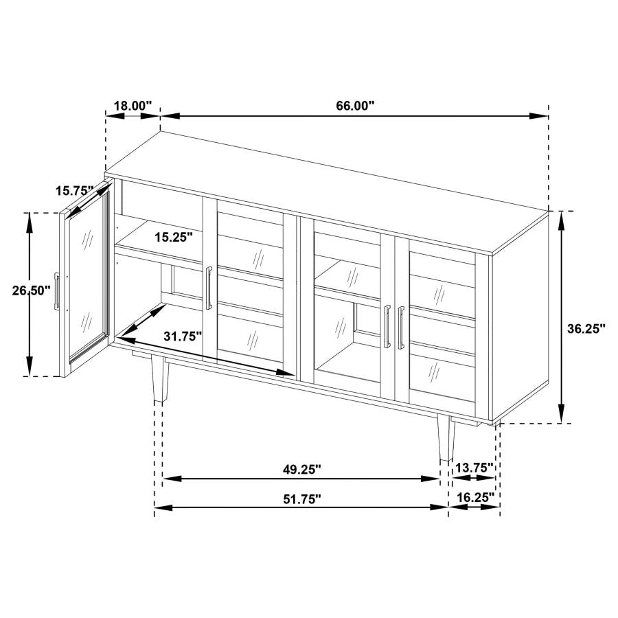 Middleton 4-door Sideboard Server with Dual Drawers Natural-14