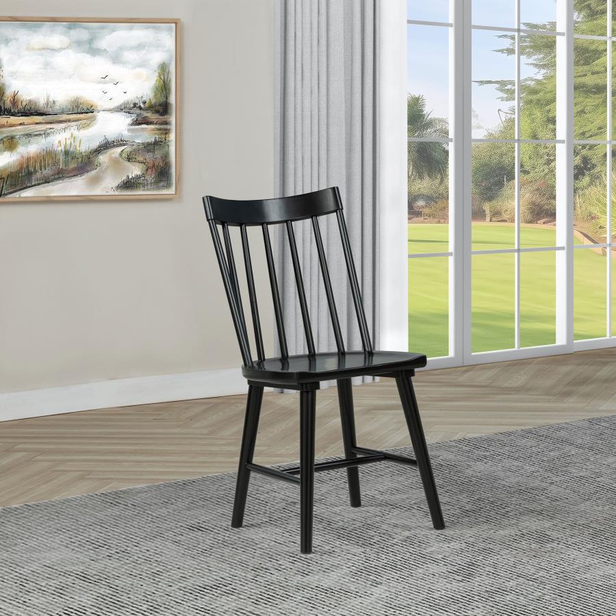 Middleton Solid Wood Dining Side Chair Black (Set of 2)-2