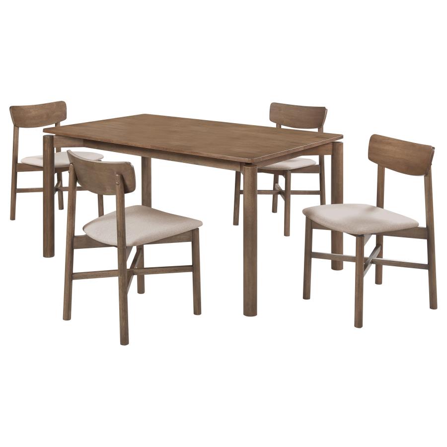 Parkridge 5-piece 59-inch Wood Dining Set Natural Walnut-2