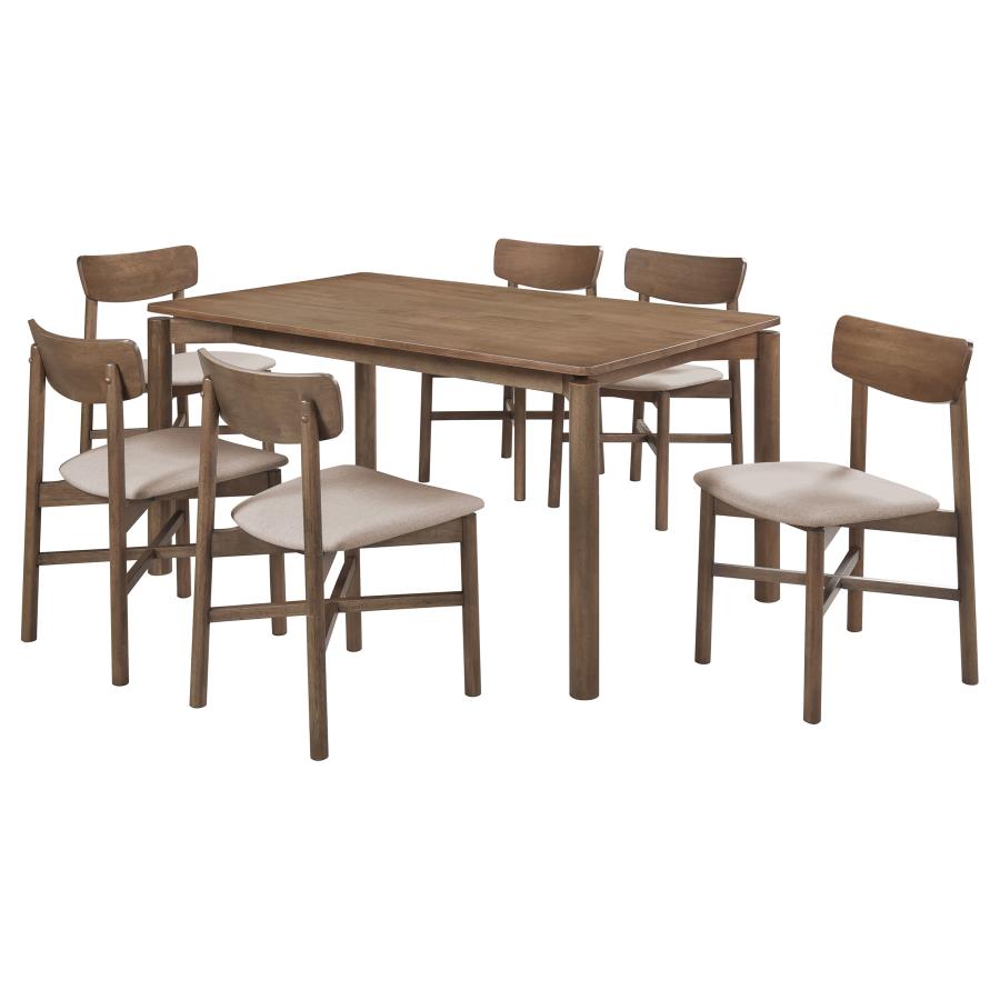 Parkridge 7-piece 59-inch Wood Dining Set Natural Walnut-zoom-2