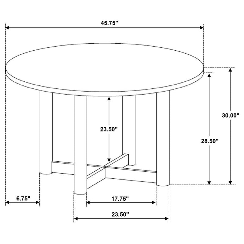 Crestmore 5-piece 46-inch Round Wood Dining Table Set Walnut-zoom-