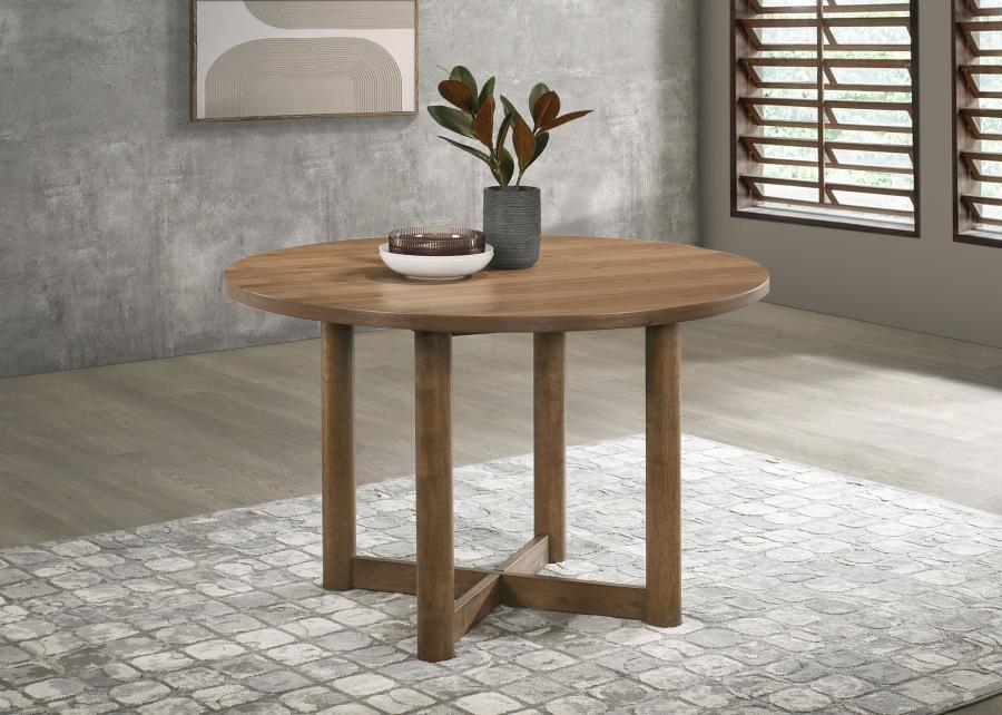 Crestmore 46-inch Round Wood Dining Table Walnut-zoom-2