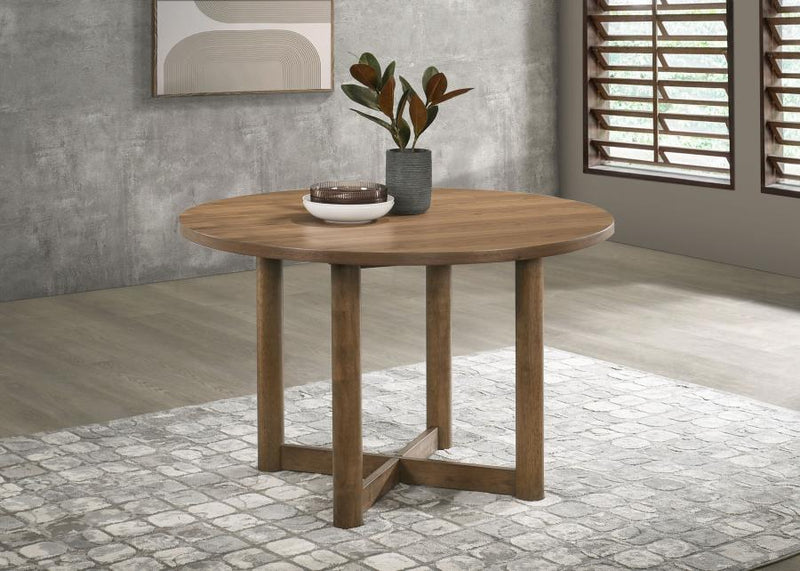 Crestmore 46-inch Round Wood Dining Table Walnut-zoom-