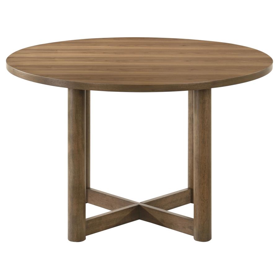 Crestmore 46-inch Round Wood Dining Table Walnut-zoom-3