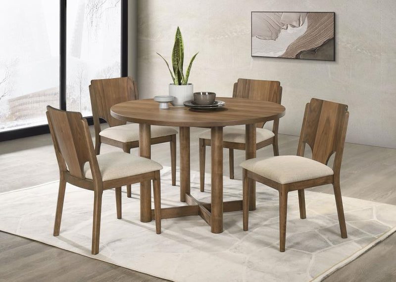 Crestmore 46-inch Round Wood Dining Table Walnut-zoom-