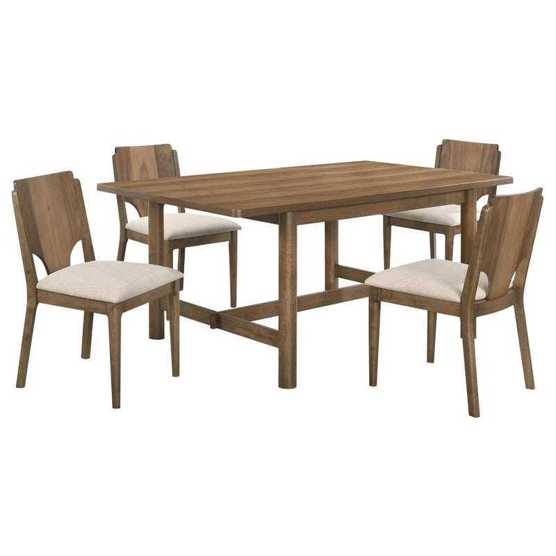 Crestmore 5-piece Rectangular Dining Table Set Walnut-zoom-
