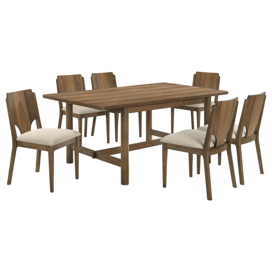 Crestmore 7-piece Rectangular Dining Table Set Walnut-2