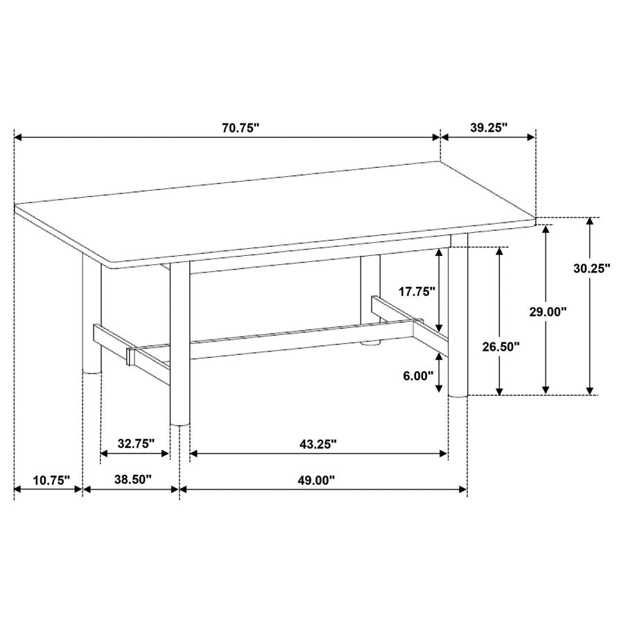 Crestmore 71-inch Rectangular Wood Dining Table Walnut-zoom-8