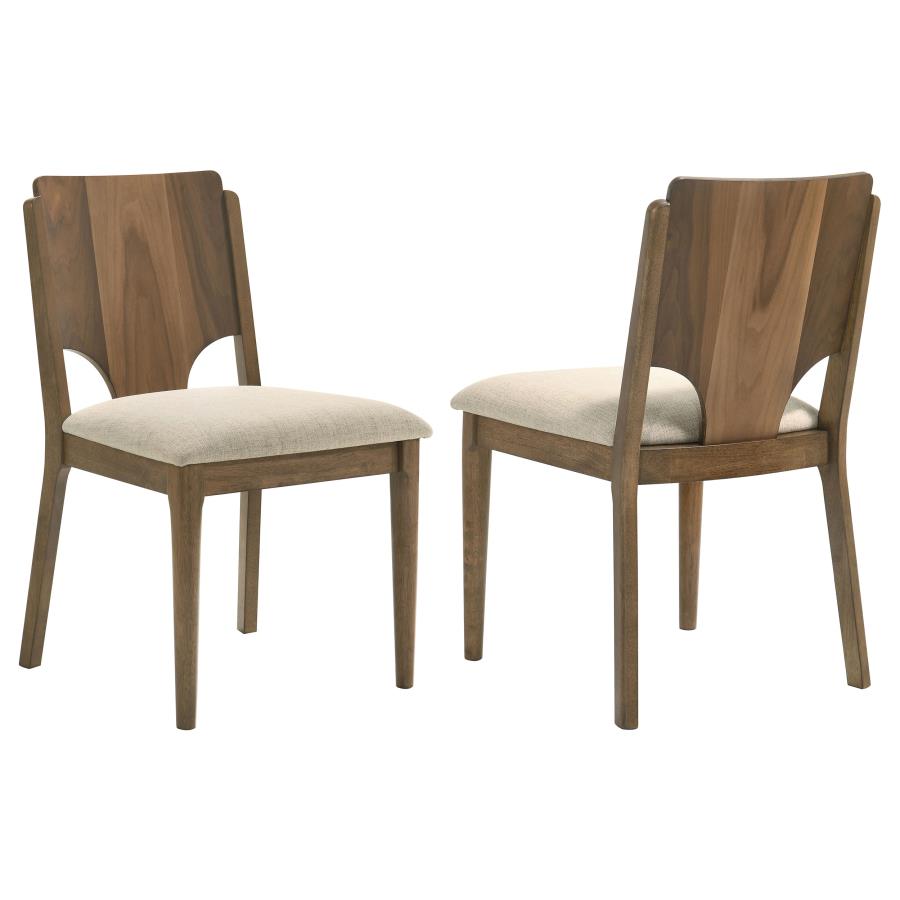 Crestmore Dining Chair Upholstered Seat Walnut (Set of 2)-1