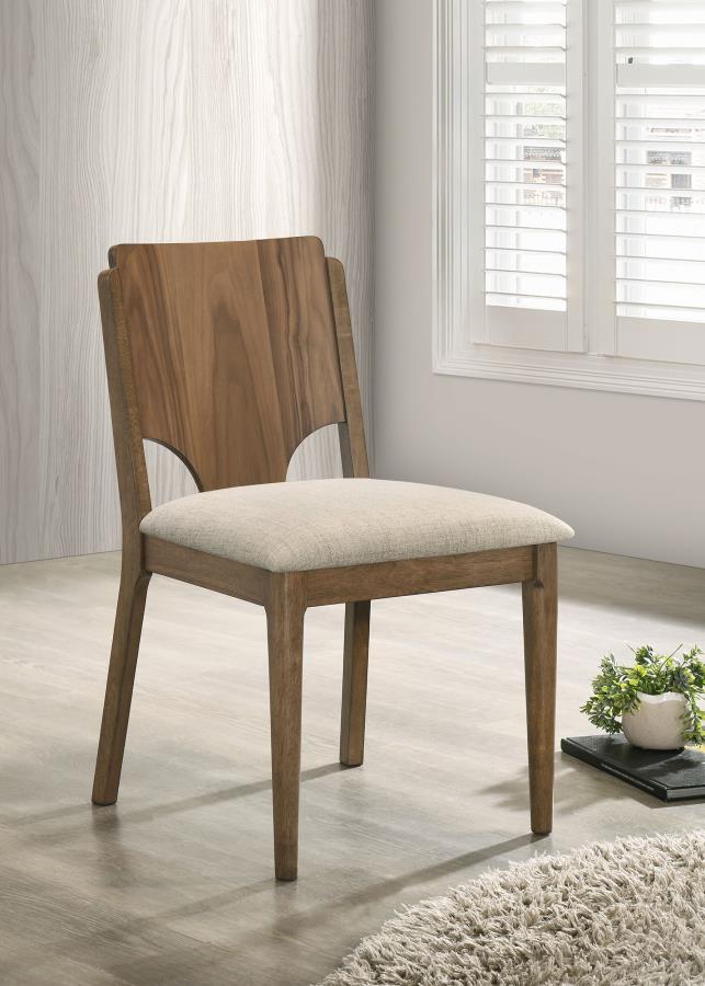 Crestmore Dining Chair Upholstered Seat Walnut (Set of 2)-zoom-