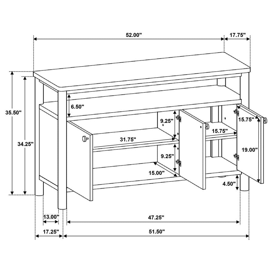 Crestmore 52-inch Dining Cabinet Sideboard Buffet Walnut-zoom-11