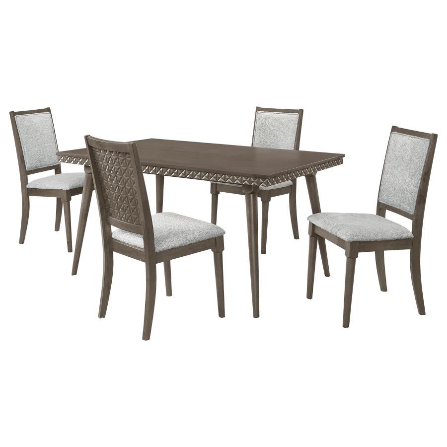 Onslow 5-piece 59-inch Rectangular Dining Set Dark Brown-zoom-2