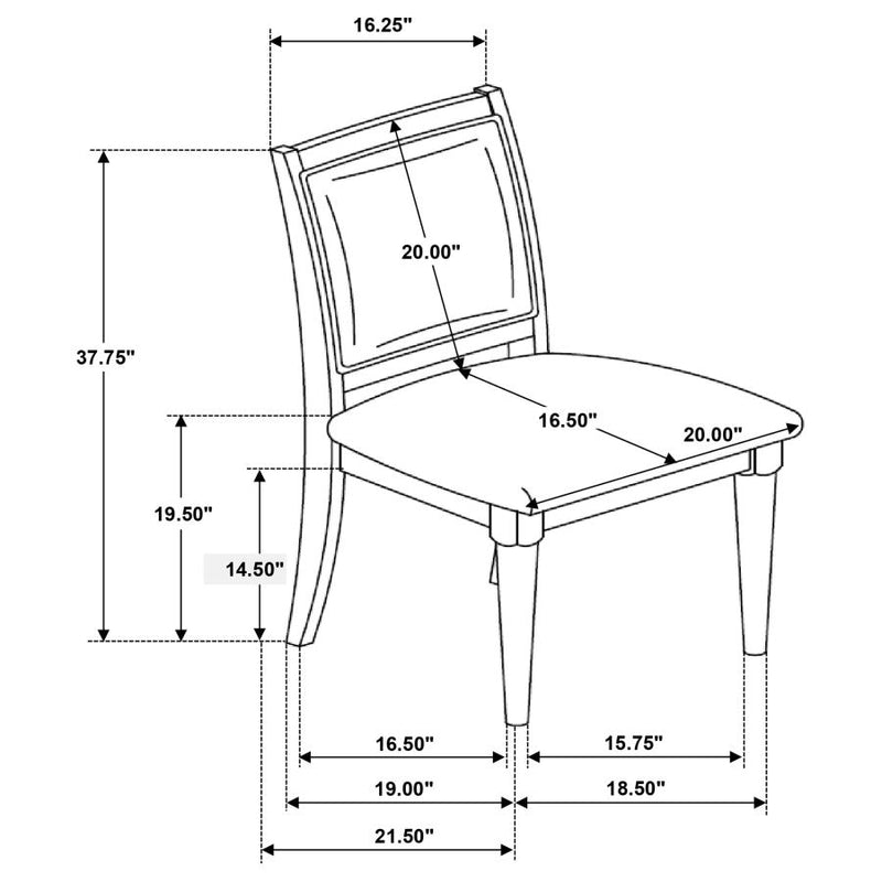 Onslow Upholstered Dining Side Chair Dark Brown (Set of 2)-zoom-