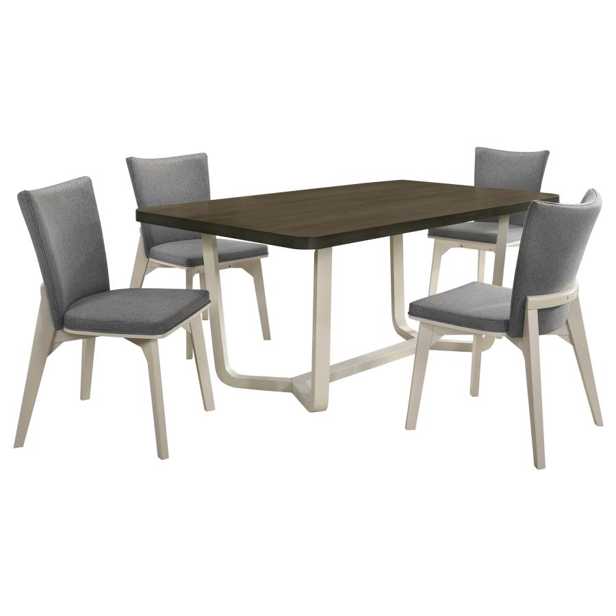 Biloxi 5-piece 71-inch Rectangular Dining Set Greyish Brown-zoom-2