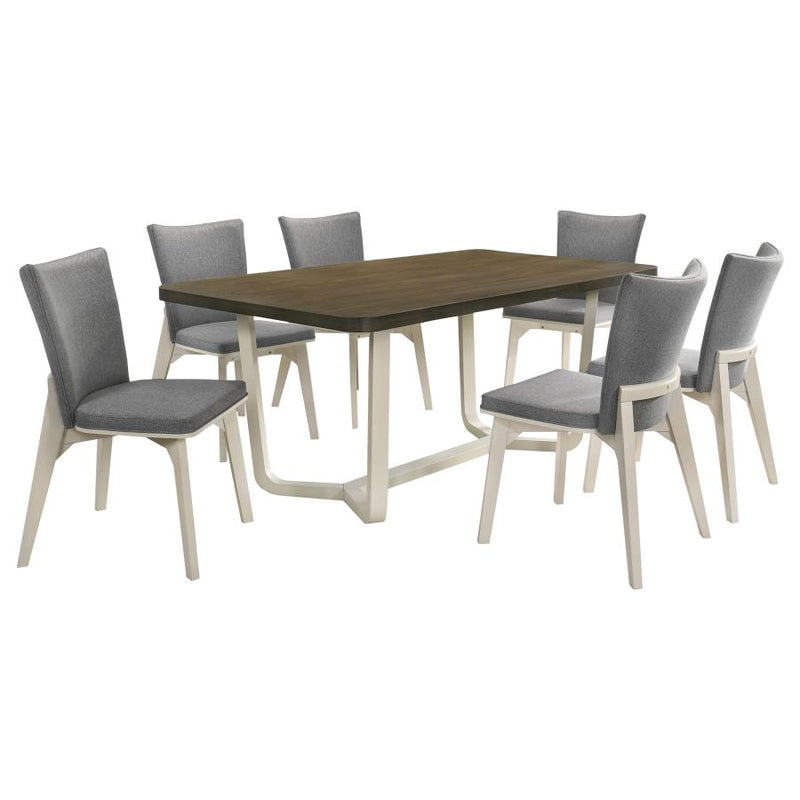 Biloxi 7-piece 71-inch Rectangular Dining Set Greyish Brown-zoom-