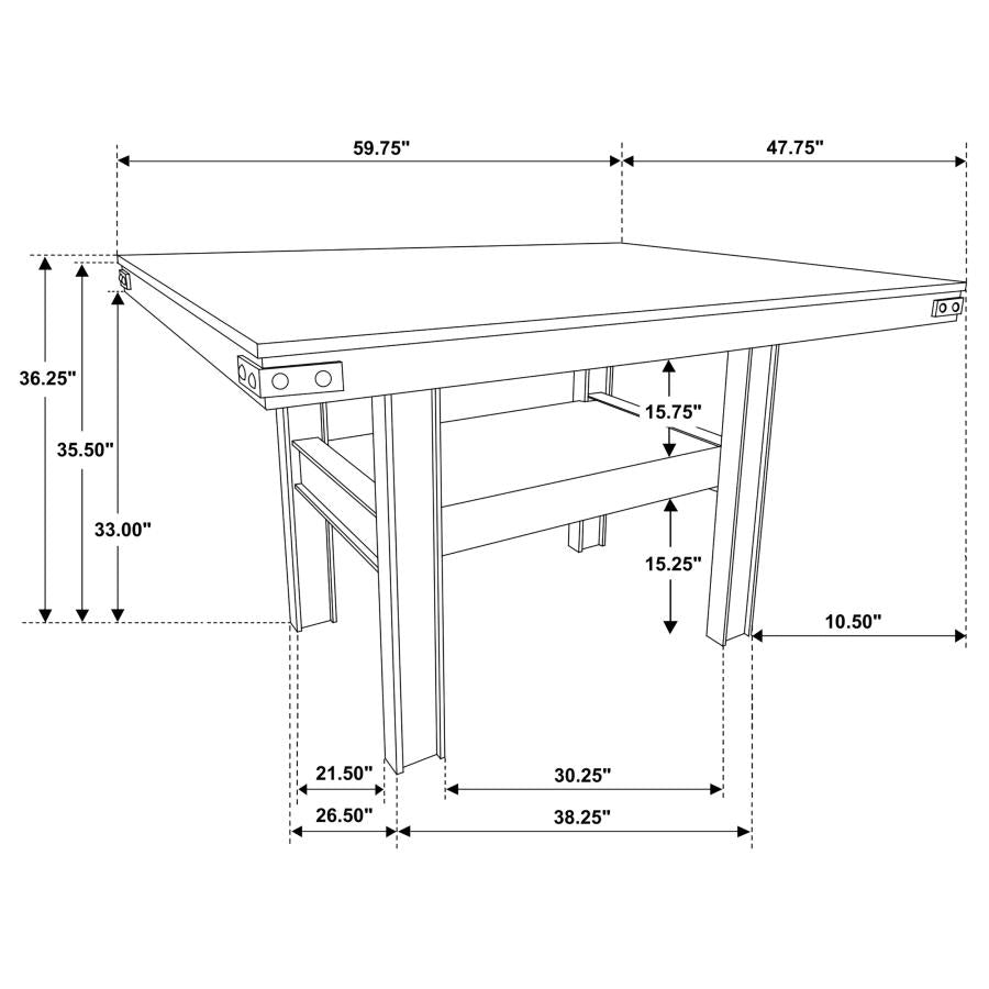 Patterson 60-inch Counter Height Dining Table Mango Oak-zoom-8
