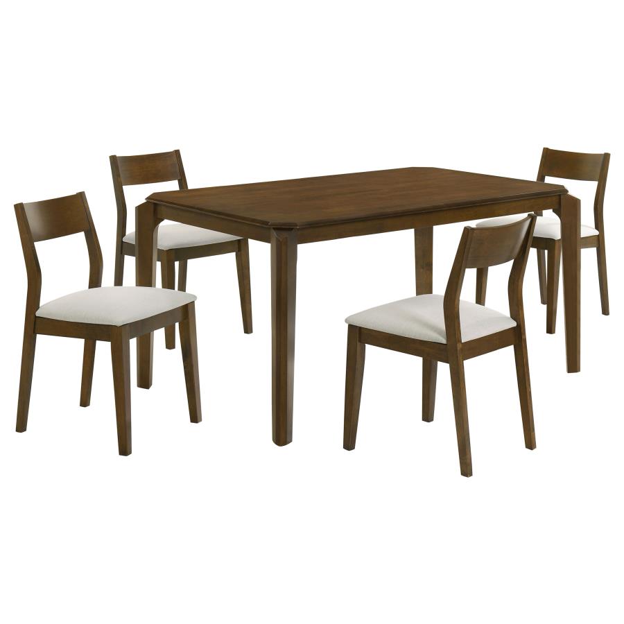Almonte 5-piece 59-inch Rectangular Dining Set Dark Brown-zoom-2