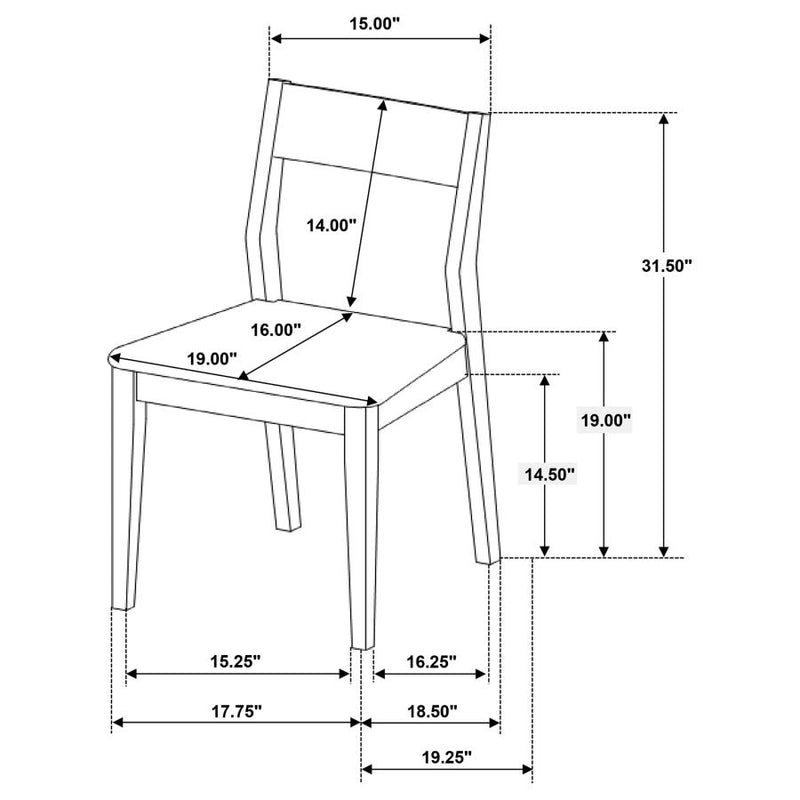 Almonte 5-piece 59-inch Rectangular Dining Set Dark Brown-zoom-
