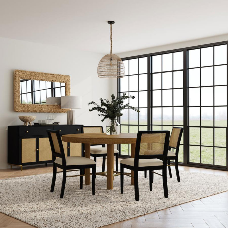 Arini 5-piece Round Dining Table Set Sand Wash and Black-zoom-
