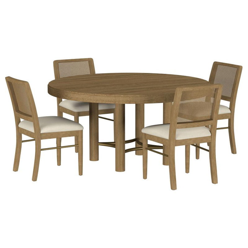 Arini 5-piece Round Dining Room Table Set Sand Wash-zoom-