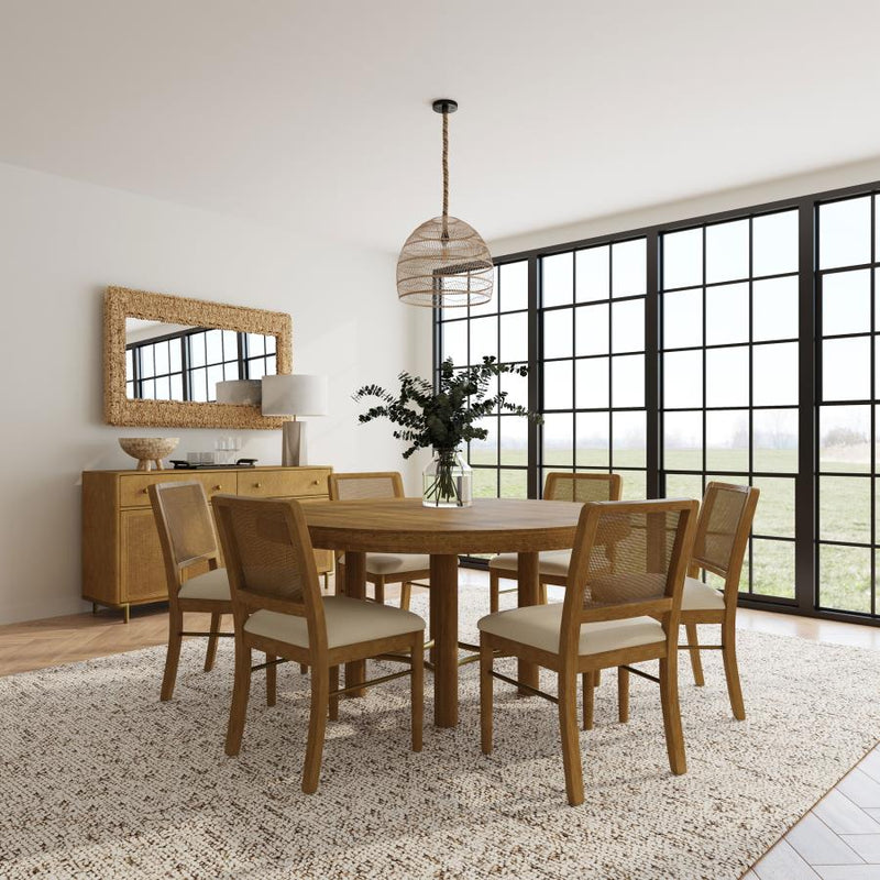 Arini 7-piece Round Dining Room Table Set Sand Wash-zoom-
