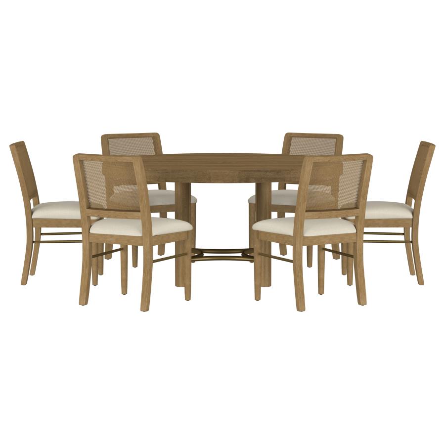 Arini 7-piece Round Dining Room Table Set Sand Wash-zoom-2