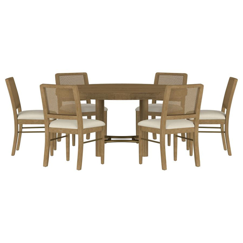 Arini 7-piece Round Dining Room Table Set Sand Wash-zoom-