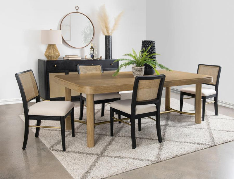 Arini 5-piece Extension Leaf Dining Table Set Sand Wash and Black-zoom-