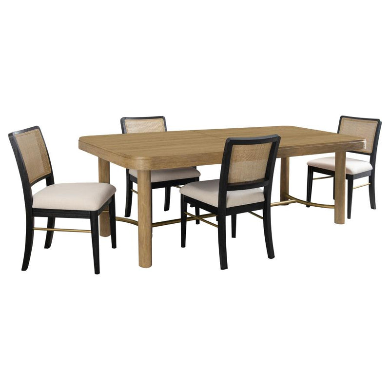 Arini 5-piece Extension Leaf Dining Table Set Sand Wash and Black-zoom-