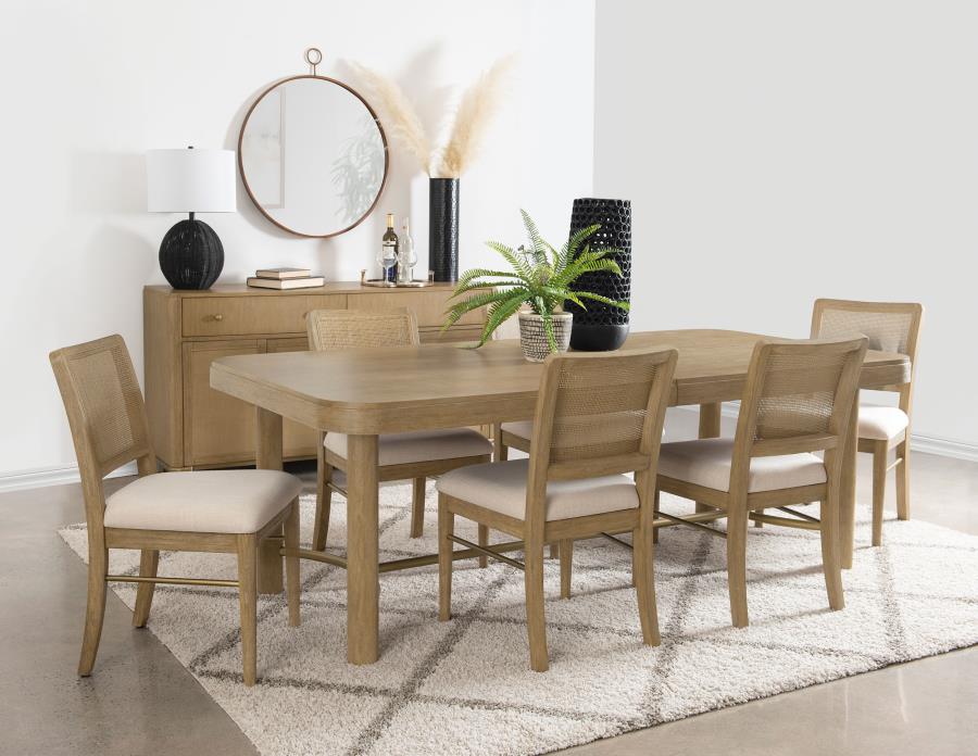 Arini 7-piece Extension Leaf Dining Table Set Sand Wash-1
